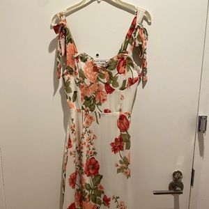 2Bella tie strap floral midi dress